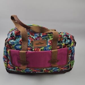 Kipling Multicolor Travel Bag Stamps Patchwork